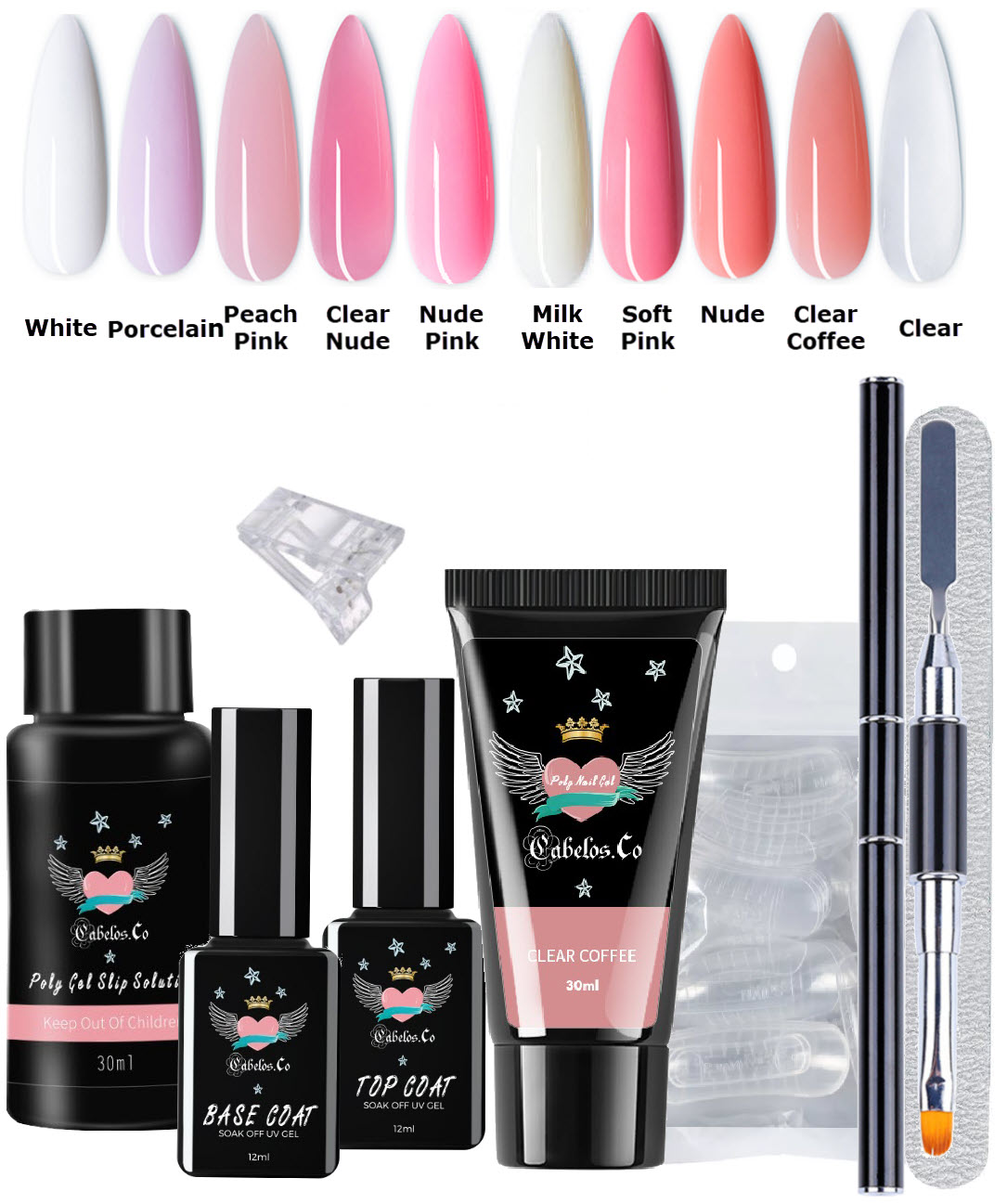 Polygel 30g Nagelset