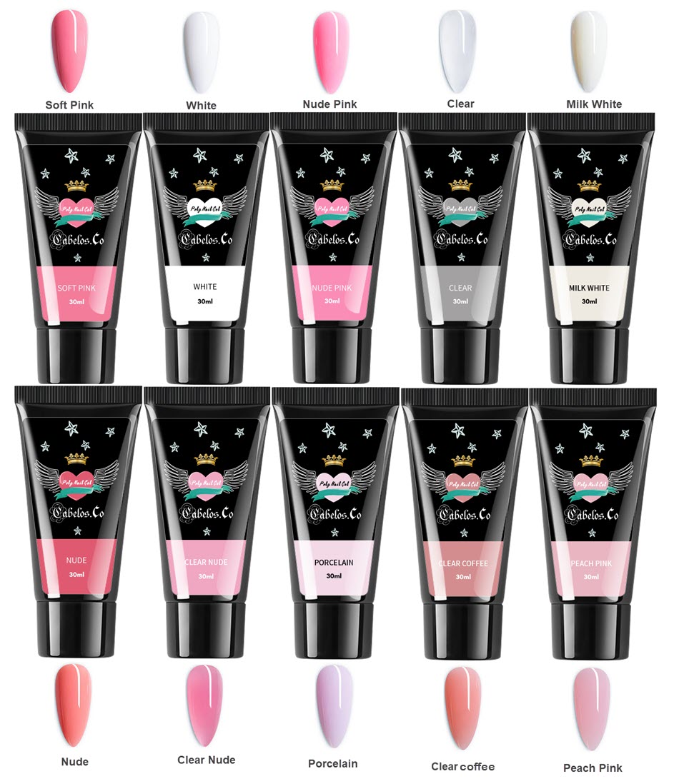 Polygel Cabelos.co display colors