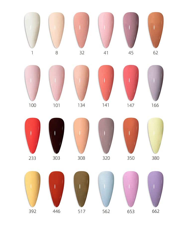 Color chart gel polish