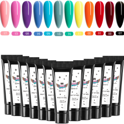 Product image Special Edition Polygel Colors could have names like: Red, Pink, Black, Blue, Purple, Grey Green, Coral, Lavender, Mint, Teal, Burgundy, Lilac, Mustard Yellow, Dusty Rose, Olive Green, Dark Green, Turquoise, Tangerine, Fuchsia, Periwinkle, Terracotta, Mauve, Metallic Blue, Electric Blue, Peach, Magenta, Seafoam Green, Metallic Purple, Cherry Red, Maroon, Red Wine, Bordeaux or you could blend your own color.