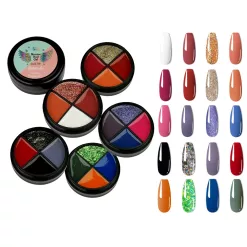 Product image Solid nail gel many different colors, blue, red, black, orange, white and green or gold glimmer glitter