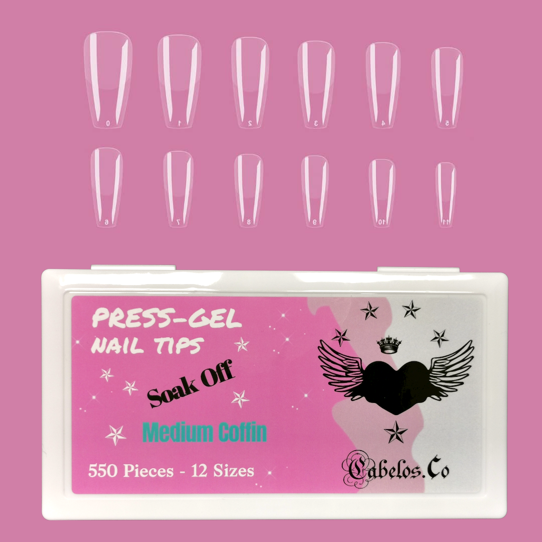 Gel Nail Tips Medium Coffin Size Product