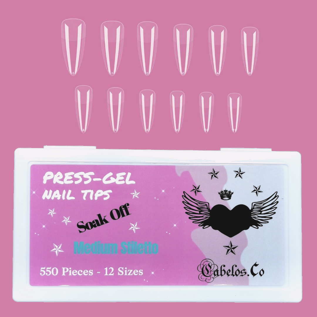 Product image Press On Gel Nails Tips kit Soft nail tips Medium Stiletto size